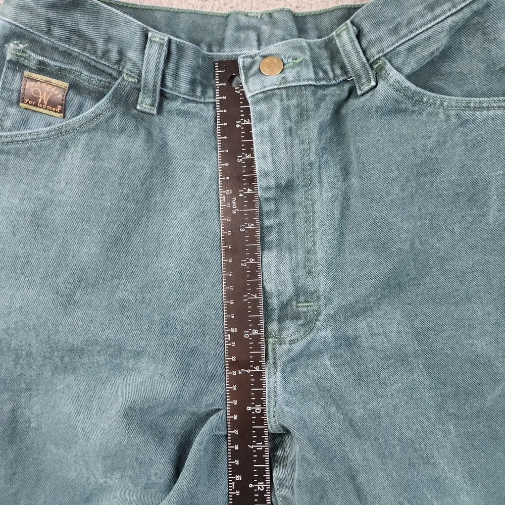 Wrangler Mom Jeans Womens 10 Teal High Rise Tapered Leg Vintage 90s Denim Pants
